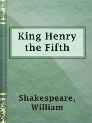 cover image of King Henry the Fifth